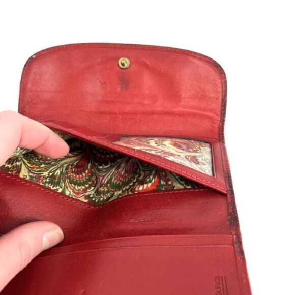 Vintage Dooney & Bourke Leather Wallet 70s 80s folding tru-fold key holder brown - Picture 5 of 7